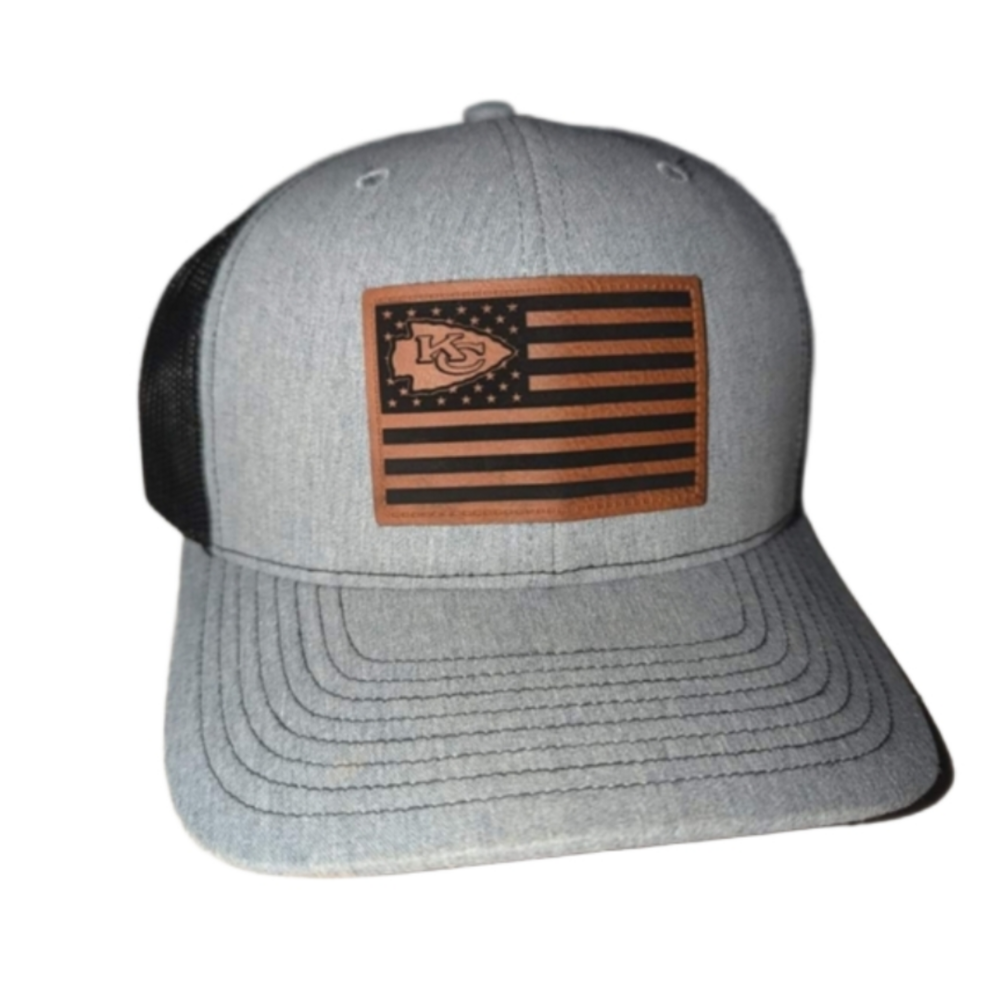 KC Chiefs hat Richardson 112 snapback Trucker. With custom leather patch